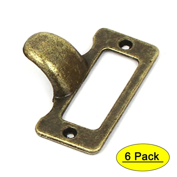Home Office File Drawer Vintage Style Tag Frame Label Holder Pull Handles 6 Pcs