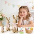 thumbnail image 5 of Easter Decorations Rattan Look Resin Bunny Figurines with Bow for Spring Home Decor Indoor Outdoor Table Centerpiece Garden Patio Statue, 5 of 9