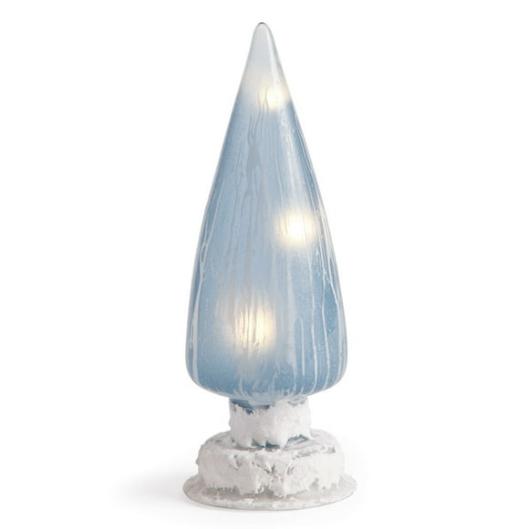Napa Home & Garden 15.25" Blue and White LED Glittered Ice Vein Finial Christmas Tabletop Decor