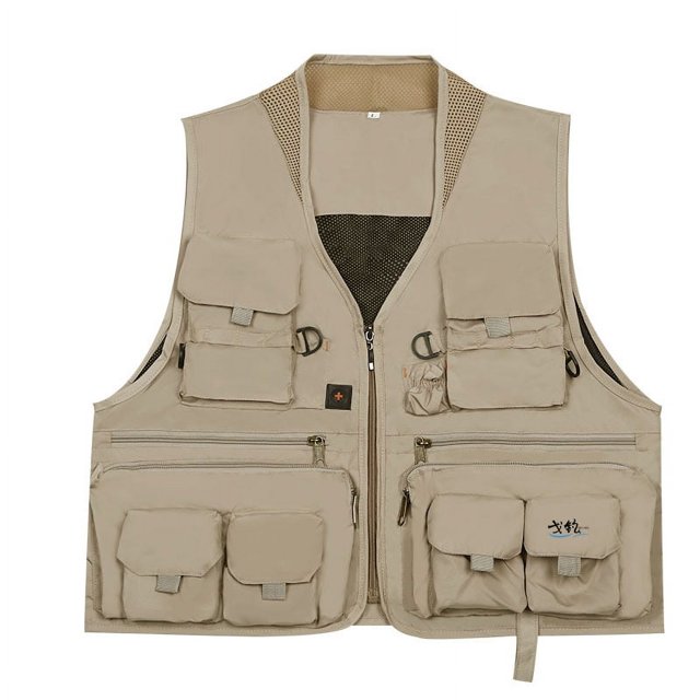 Chaleco de pesca al aire libre para hombre, con múltiples bolsillos, protector solar, transpirable, ropa de trabajo