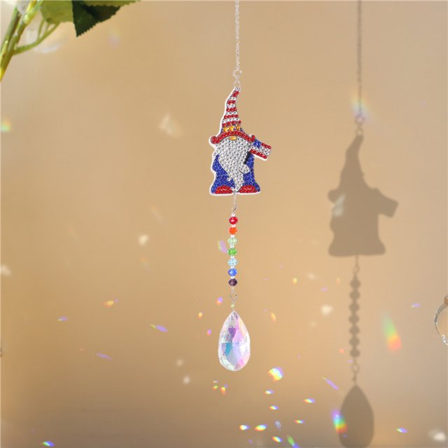 Cuadros Decorativos Diamond Drill Rainbow Collection Crystal Prisms Wind Chime (gnomo de Navidad) Tmvgtek embutido en tela