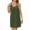 Olive Green, variant on Summer Dresses for Women 2025, Fashion Women's Summer Casual Round Neck Sleeveless Solid Beach Sundresses Boho Dress Mini Dresses(Black,S)