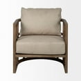 thumbnail image 2 of Mercana Skylar II Tan Fabric Covered Cushioned Demi-Lune Wooden Frame Chair, 2 of 5
