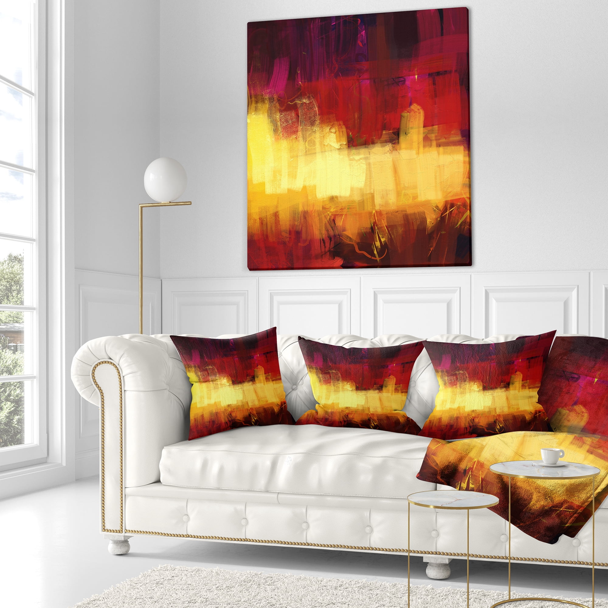Designart Textured Effect Digital Abstract Art - Abstract Throw Pillow - 16x16
