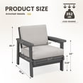 thumbnail image 5 of SERWALL 2PCS Outdoor HDPE Patio Couch Sets with Cushions, Weather-Resistant Patio Furniture for Poolside, Patio, Balcony, Porch & Backyard, Grey / Khaki, 5 of 5