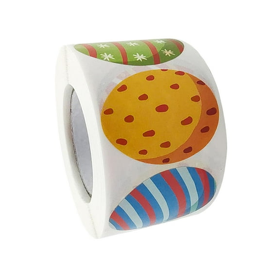 500Pcs Easter Egg Stickers Self-Adhesive Labels Seal Gift Tags DIY Easter Wrapping Party Favors Decorations - Stripe