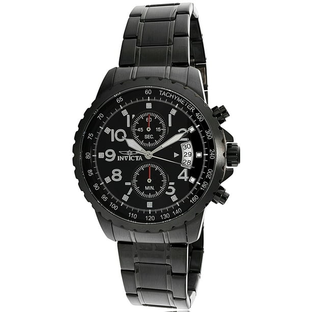 Invicta Men s Specialty 13787 Black Stainless Steel Plated Swiss Chronograph Dress Watch Walmart
