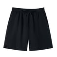thumbnail image 4 of Men's Casual Shorts for Spring and Summer – Solid Color Zipper Pockets Slit Trousers with Drawstring Tie Rope Five-Pocket Design in Large Size, 4 of 4
