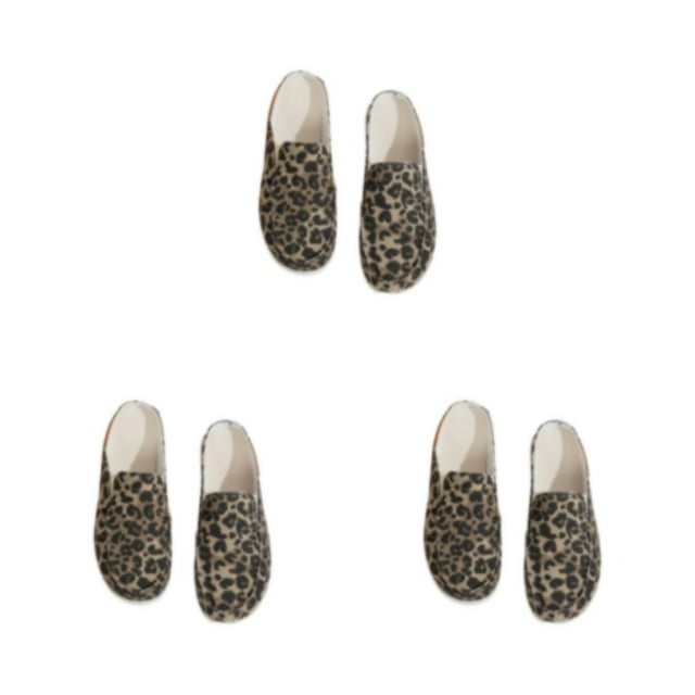 Qarigey Zuecos de mujer cómodos y favorecedores de 2 piezas para diario en casa, zuecos y pantuflas para mujer, zapatos de lona, leopardo 40 1 Type1 NO1