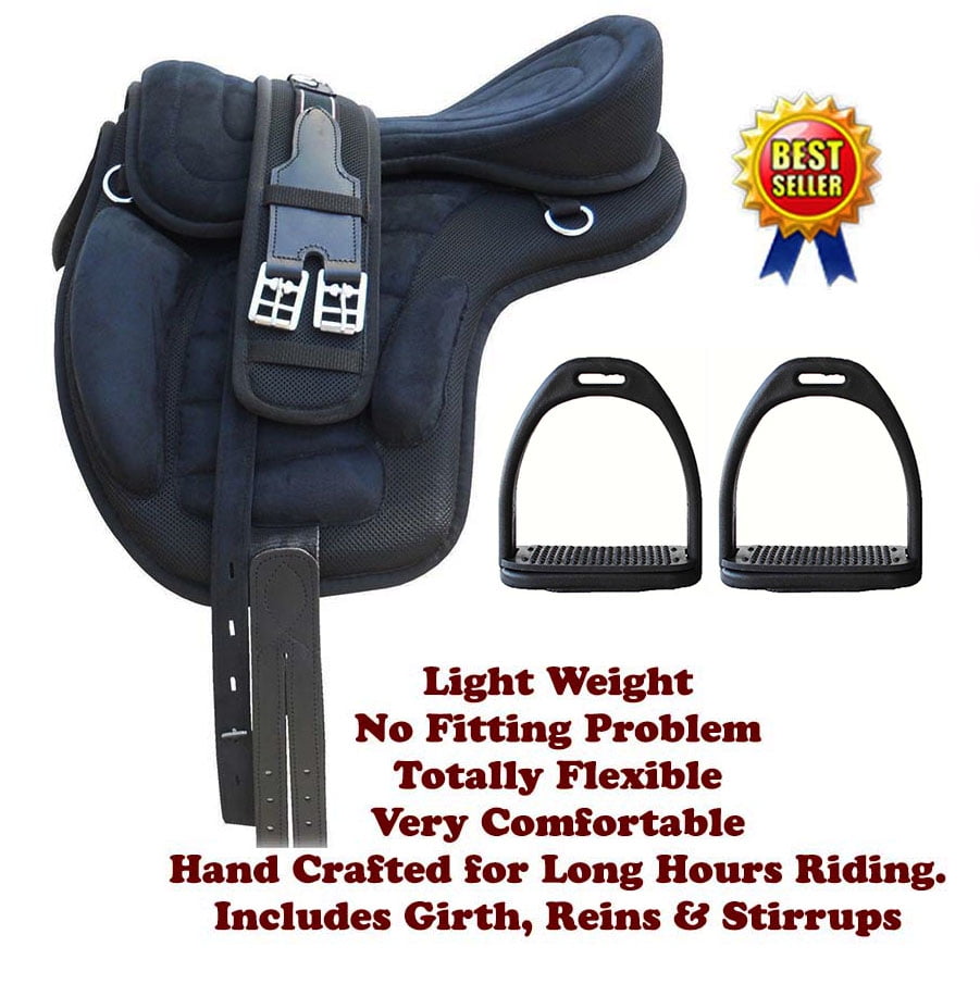 English Horse Professional Equine Synthetic Treeless Saddle Stirrups