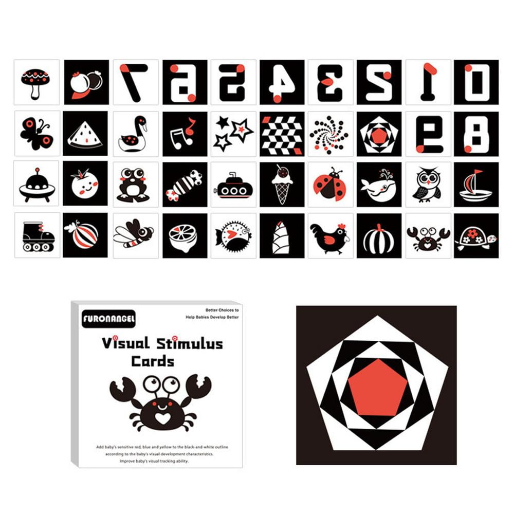 Catinbow High Contrast Baby Flash Cards Newborn Brain Development Toys  Visual Stimulation Learning Activity Cards for 0 3 6 9 12 Months 20 Pcs 40  Pages Educational Infants Gifts latest - Walmart.com