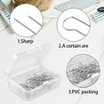 thumbnail image 3 of Trianu 100Pcs Sewing U Pins 0.9 inch Stainless Steel Double Blocking Needlecrafts Fork Pin Multipurpose U Hooks Straight Nail for DIY Sewing Jewelry Display Home Decor, 3 of 8