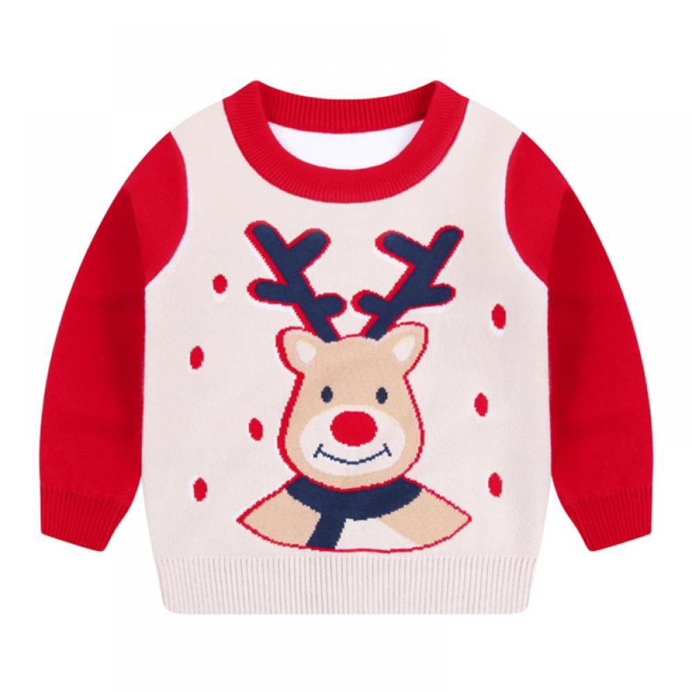 Details about   Infant Kids Boys Girls Fashion Tops Clothes Winter Cartoon Deer Sweater Pullover 