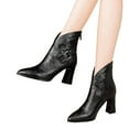 thumbnail image 3 of PEASKJP Bottes Imperméables pour Femmes Mode Chelsea Confort Bottines à Talon Bas Bottine, Noir 37, 3 of 5