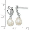 thumbnail image 3 of Sterling Silver Rhodium-plated 7-8mm White FreshwaterC Pearl Post Dangle, 3 of 3