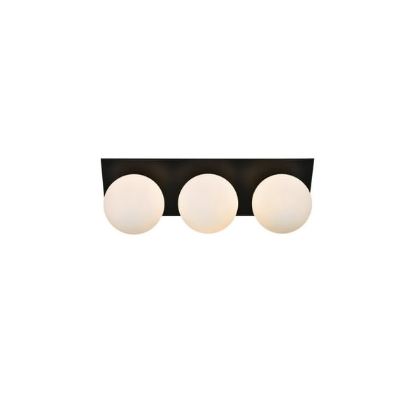 Living District Jillian 3 Light Black And Frosted White Bath Sconce