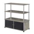 thumbnail image 1 of Designs2Go Meuble TV Highboy avec Armoires de Rangement et Étagères en Bois Gris, 1 of 6