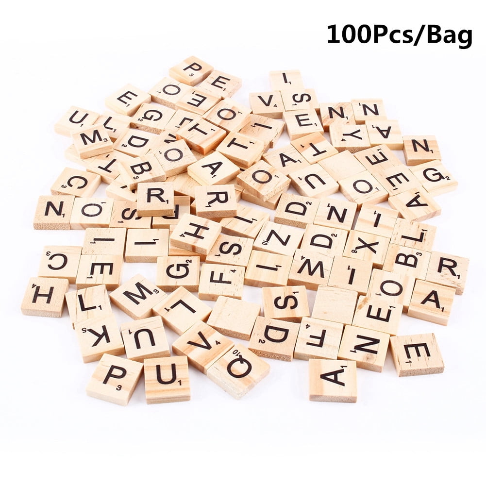 ONESING 350 Pcs Scrabble Letters Scrabble Tiles for Crafts Wood Tile Wooden Alphabet Tiles for Crafts Wood Letter Tiles for Pendants Spelling Alphabet Game Making Coasters and Scrabble Crossword 