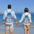 thumbnail image 2 of Ratiio Beach Flamingo Trio Print Drawstring Backpack Bag Sport Gym Sackpack Heavy Duty String Backpack for Men Women, 2 of 7