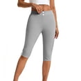 thumbnail image 7 of Hurxie Women's Capris Pull-On Stretch Straight Leg Elastic Waist Cropped Dress Pants with Pockets for Golf Yoga Office Work Gray,2XL, 7 of 7
