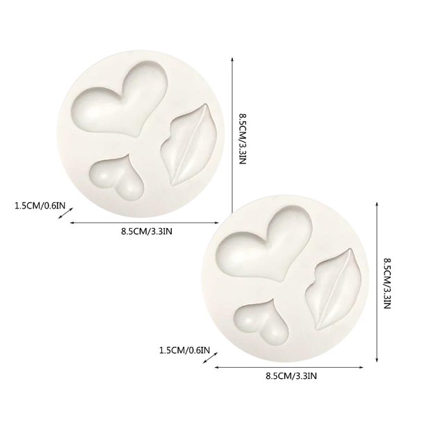 Oleegame Moule à Biscuits 2 Pcs Moules en Silicone de la Saint-Valentin Moules à Gâteau Chocolat Amour Moules à Fondant Lèvres Rouges Aguichant