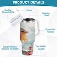 thumbnail image 5 of 30 oz Insulated Stainless Steel Tumbler Double Wall Stainless Steel Tumbler with 2-Way Drinking Elegant Little Robin, 5 of 9