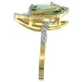 thumbnail image 3 of 14k Yellow Gold Natural Green Amethyst Ring Oval 12x10mm Diamond Accents, size 5.5, 3 of 4
