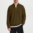thumbnail image 6 of Mens Top Corduroy Crew Neck Half-zip Long-sleeved Top, 6 of 7