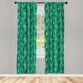thumbnail image 3 of Ambesonne Botanical Window Curtains, Continued Forest Bushes, Each 28" W x 63" L, Green and Forest Green, 3 of 3
