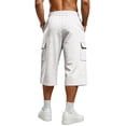 thumbnail image 6 of Long Shorts for Men Casual Summer Sweat Cargo Shorts Lightweight Below the Knee Shorts with Multi Pockets 3/4 Pants, XL, 6 of 10