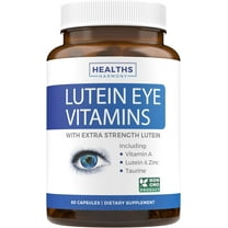 Healths Harmony Lutein Eye Vitamins with Bilberry and Vitamin A, Eye Care Supplement, 60 Capsules
