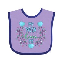 Inktastic My Yaya Loves Me with Hearts and Flowers Boys or Girls Baby Bib