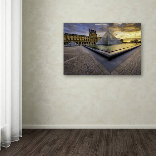 Trademark Fine Art "Geometry of the Louvre Museum" Canvas Art by Mathieu Rivrin