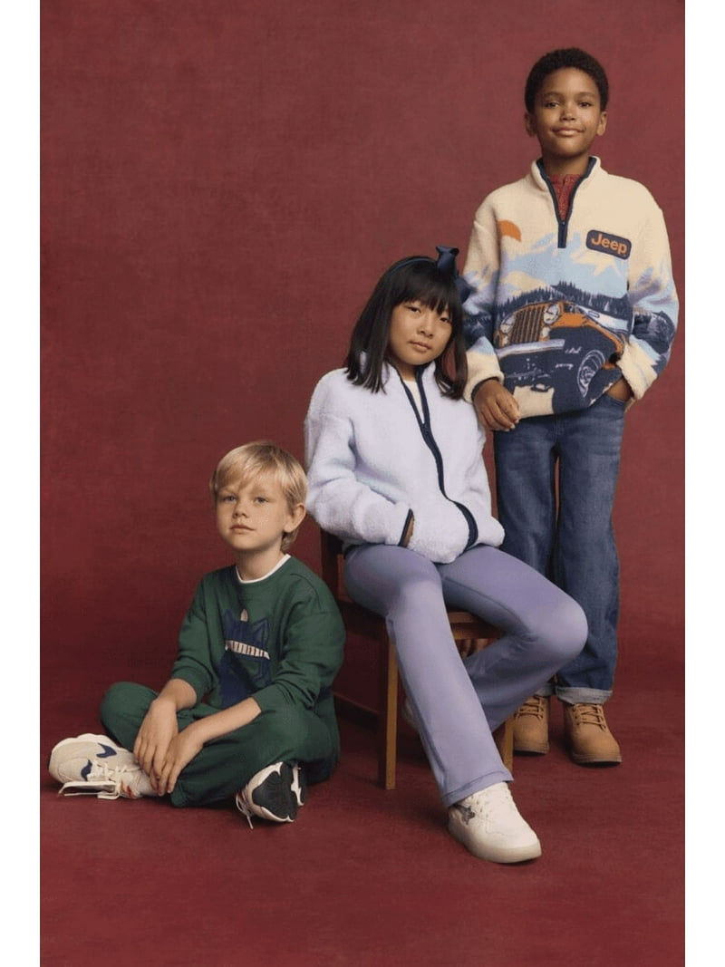 Jeep Boys Plush Fleece Quarter Zip Sweatshirt, Sizes 4-18