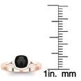 thumbnail image 4 of SuperJeweler 1 Carat Rose Cut Cushion Cut Black Diamond Solitaire Engagement Ring In 14 Karat Rose Gold For Women, 4 of 6