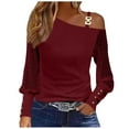 thumbnail image 2 of Oksale Quarter Button Shirts for Women Casual Solid Color Shirt Cozy Long Sleeve Blouses Soft Loose Fit Fall Tops, 2 of 6