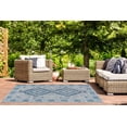thumbnail image 3 of SAFAVIEH Courtyard Davin Aztec Indoor/Outdoor Area Rug, 5'3" x 7'7", Light Grey/Blue, 3 of 10