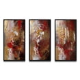 thumbnail image 2 of Designart "Ancient Revelations Gold and Red Abstract VI" Abstract Painting Framed Wall Art Set Of 3 - Gold Modern Frame Canvas Set For Living Room Decor, 2 of 6