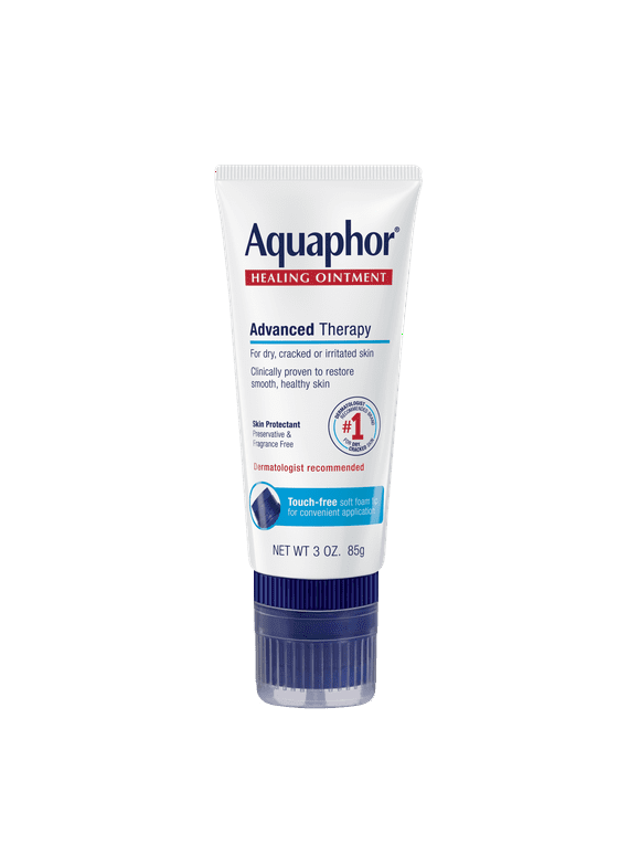 Aquaphor Healing Ointment Advanced Therapy Skin Protectant with Touch-Free Applicator, 3 Oz