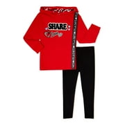 365 Kids From Garanimals Girls' Graphic Tunic Hoodie and Leggings Set, 2-Piece, Sizes 4-10