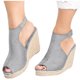 thumbnail image 3 of Moda mujer sólido verano señoras cómodas sandalias talón pendiente Casual playa zapatos Wmkox8yii  sa885, 3 of 5