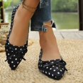 thumbnail image 5 of Puyaiuu Womens Vintage Pointed Toe Polka Dot Bow Flat Slip On Loafer Shoes Daily Fashion Footwear Black 39 Gift, 5 of 9