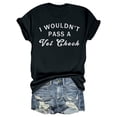 thumbnail image 1 of Liquidation! Uooqdmx T-Shirts Graphiques pour Femmes, Manches Courtes pour Femmes, Hauts Grande Taille pour Femmes, Haut Décontracté à Col Rond Imprimé Lettre, Hauts de Printemps pour Femmes 2025, Noir 3TG, 1 of 3