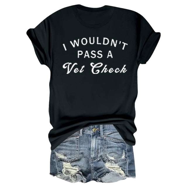 Liquidation! Uooqdmx T-Shirts Graphiques pour Femmes, Manches Courtes pour Femmes, Hauts Grande Taille pour Femmes, Haut Décontracté à Col Rond Imprimé Lettre, Hauts de Printemps pour Femmes 2025, Noir 3TG