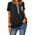 thumbnail image 3 of Pntutb Womens Plus Size Fashion Summer Short Sleeve Workwear Pocket Ecg Print Tops, 3 of 6