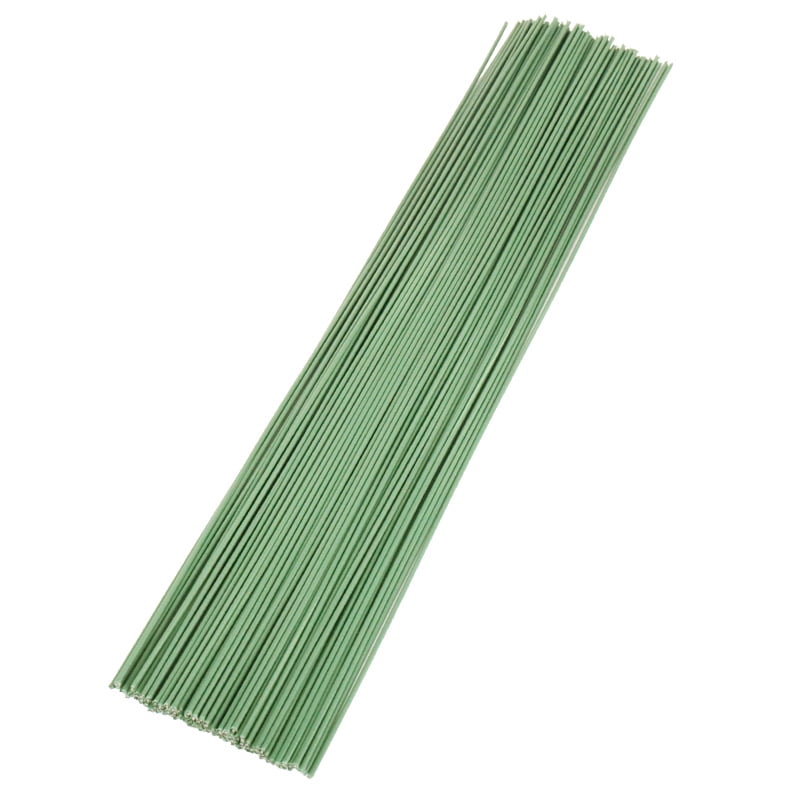 ERDOUY 200 Pack 15.7 Inch Green Floral Stem Wire, Flexible Bendable Craft Wire Sticks for DIY Flower Arrangements, Bouquet Stem Making & Floral Craft Projects