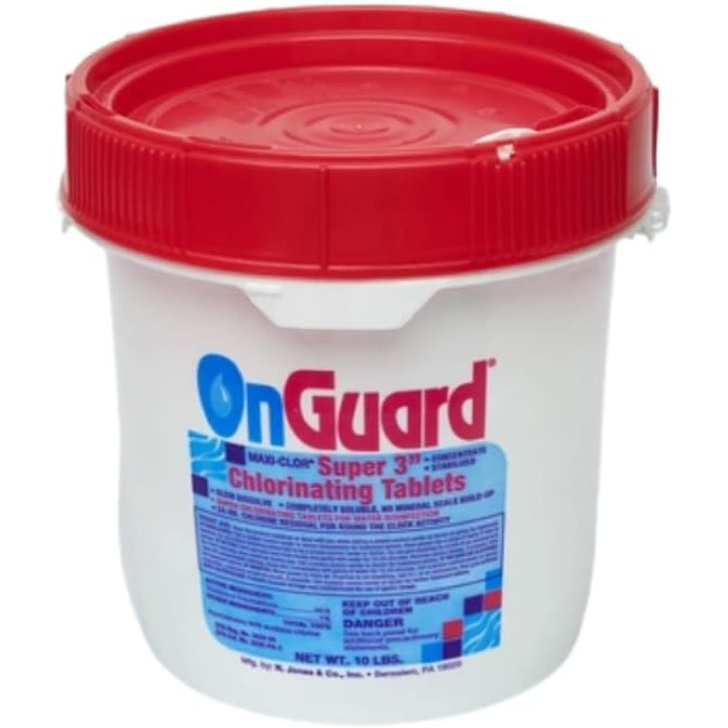 HElectQRIN OnGuard 3 Inch MaxiClor Super Chlorinating Swimming Pool Chlorine Tabs, 10 Lbs