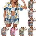 thumbnail image 4 of felwors Women's Tropical Vacation Hawaiian Shirt Pink Hibiscus Palm Leaf Print Short Sleeve Button Down Beach Casual Summer Shirt (Hot Pink, XXXL), 4 of 7