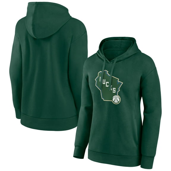 Women's Hunter Green Milwaukee Bucks Alternate Logo Pullover Hoodie