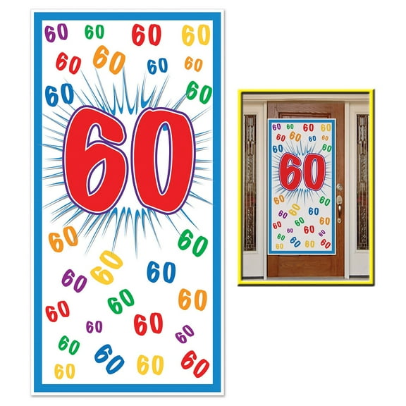 Beistle Club Pack of 12 Birthday Themed "60" Door Cover Party Decorations 5'